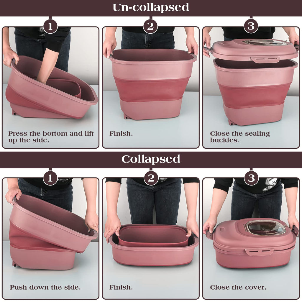 Airtight Collapsible Pet Food Storage Container with Scoop L128964