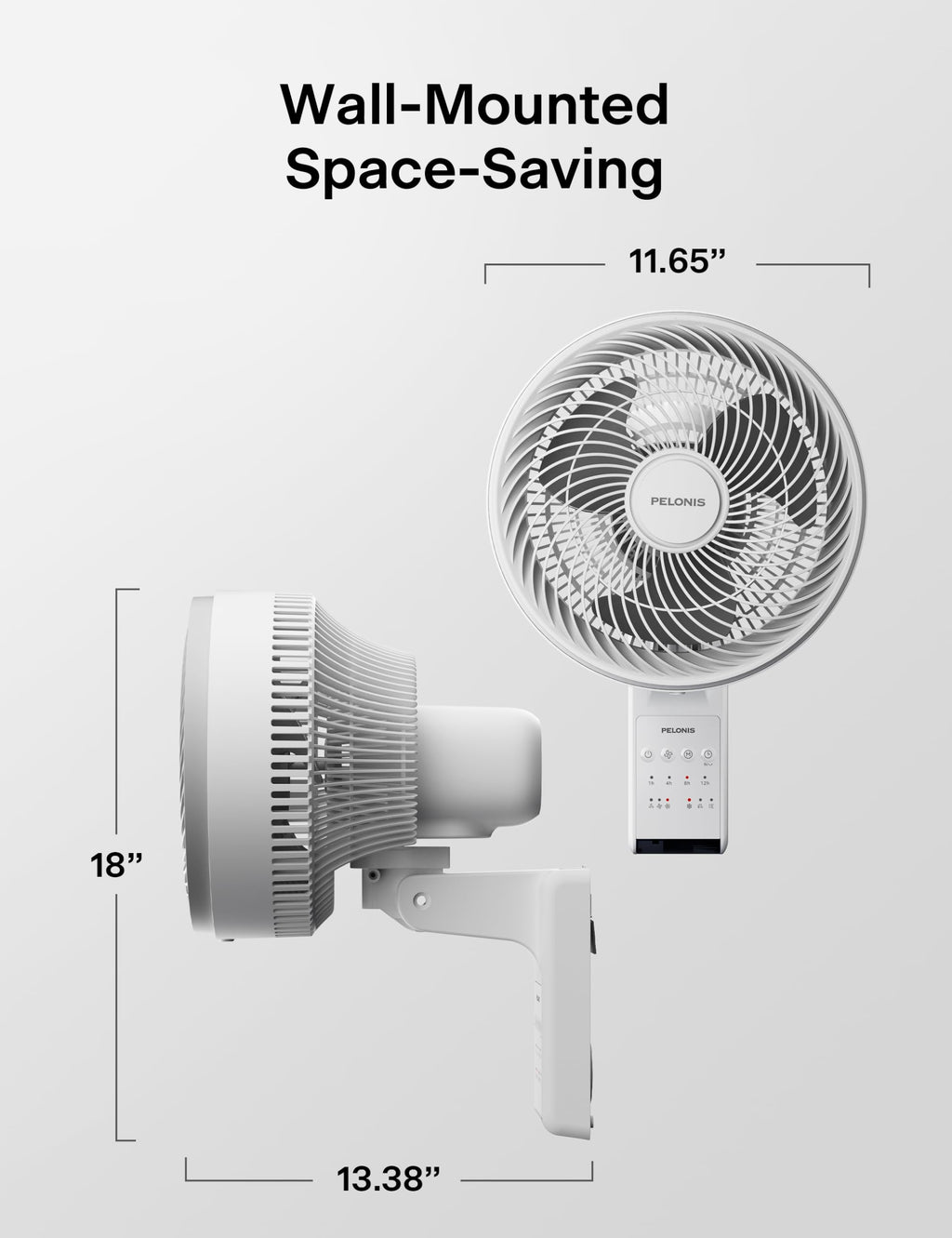12 inch Indoor Oscillating Wall Mount Fan with Remote, White U41268