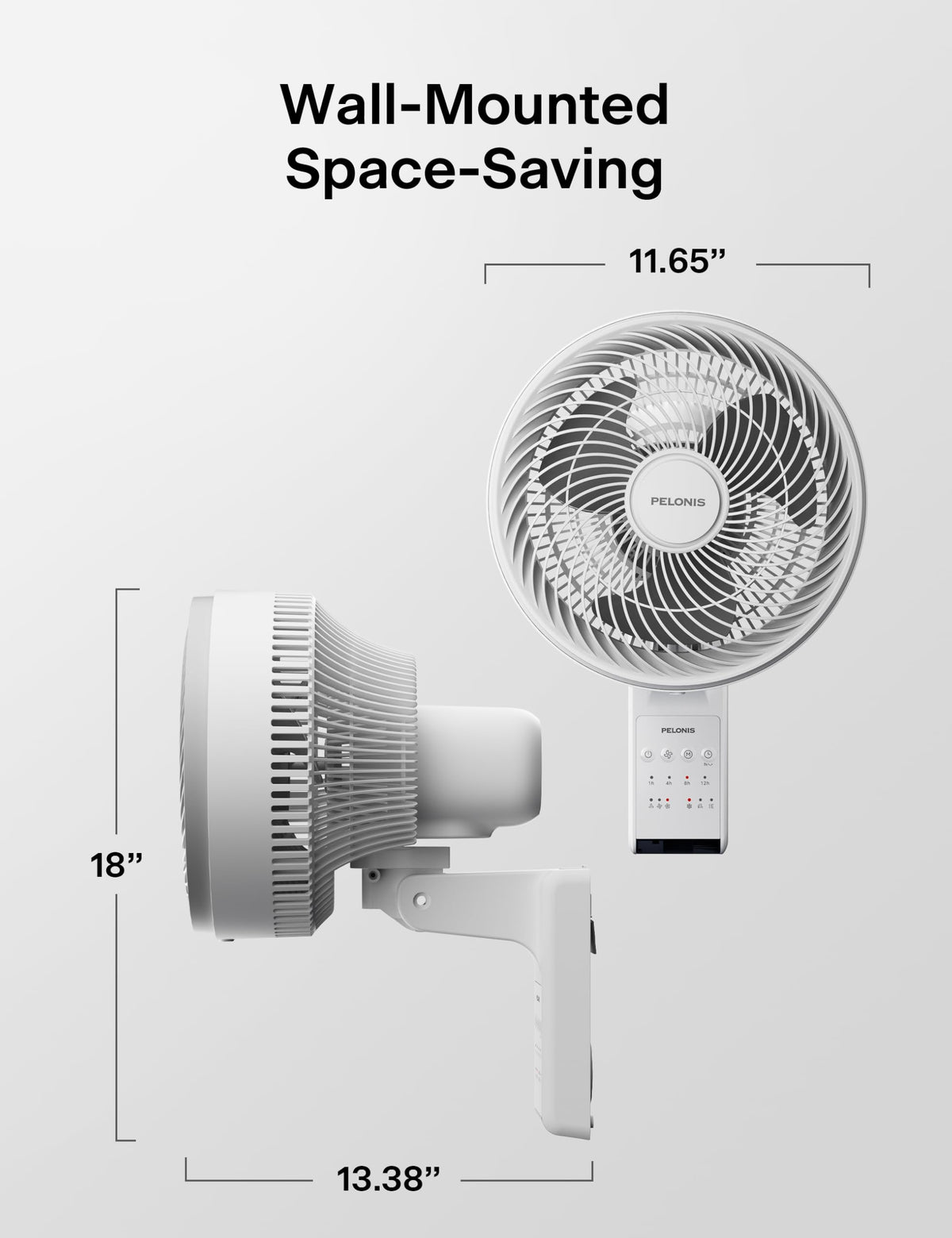 12 inch Indoor Oscillating Wall Mount Fan with Remote, White U41268
