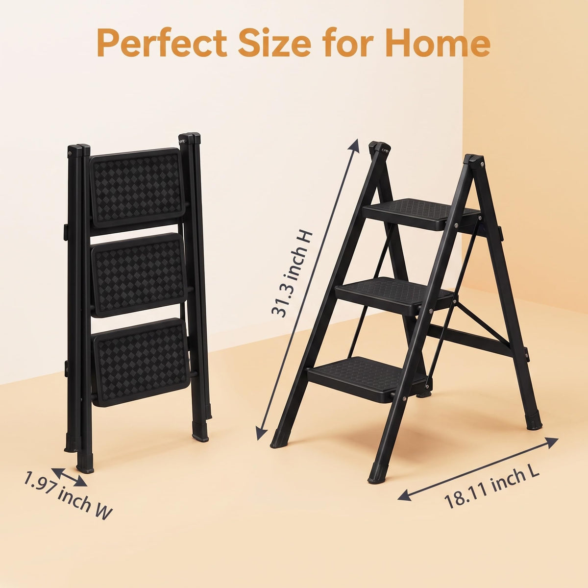 3-Step Aluminum Folding Ladder F183