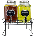 1 Gallon Glass Drink Dispenser with Spigot, 2 Packs V5471