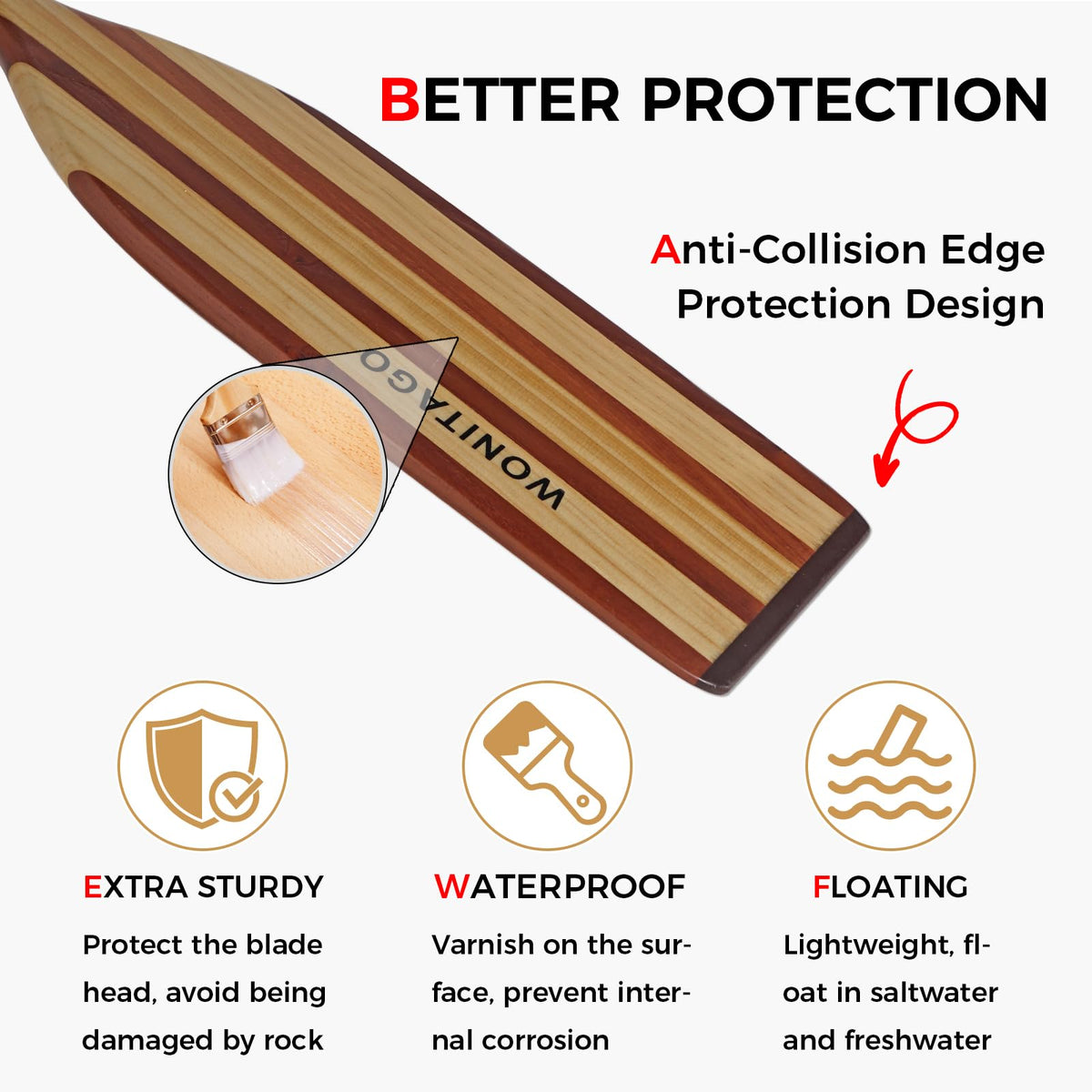 Wooden Canoe Paddle R5623