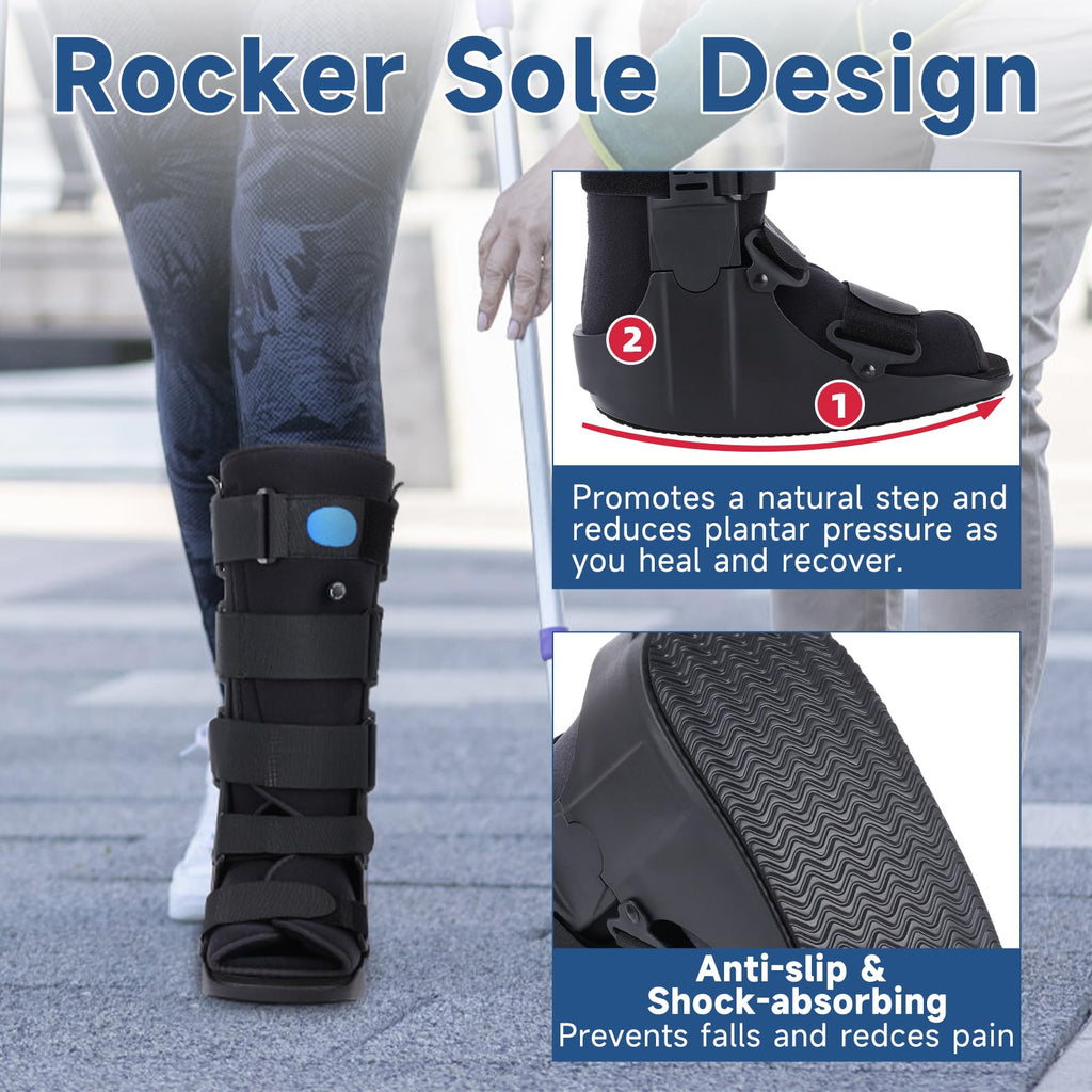 Black Small Tall Inflatable Walking Boot P608792