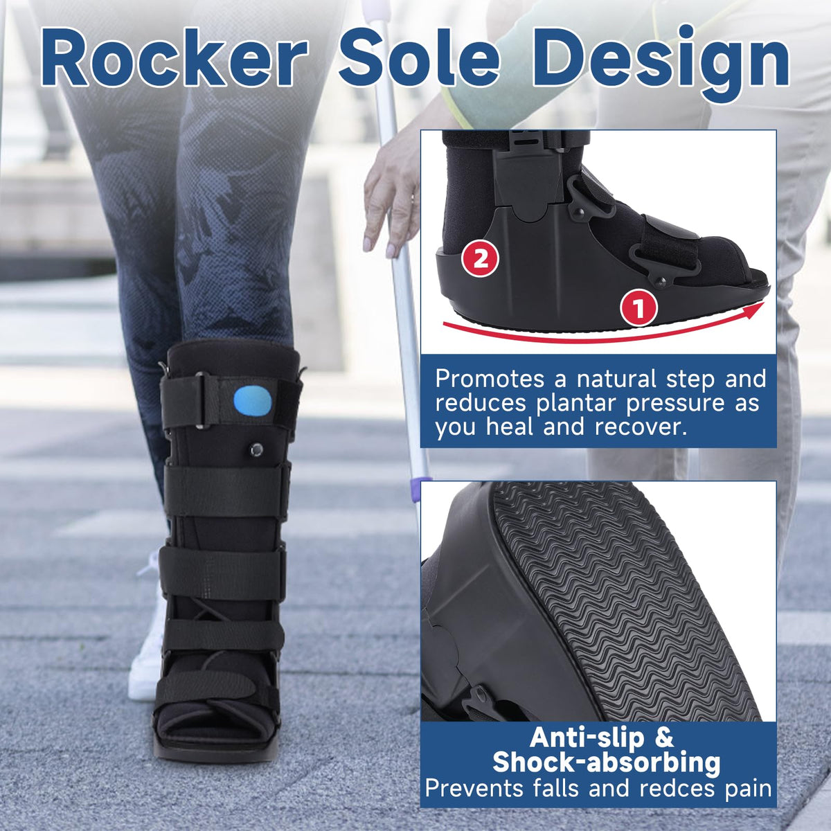 Black Small Tall Inflatable Walking Boot P608792