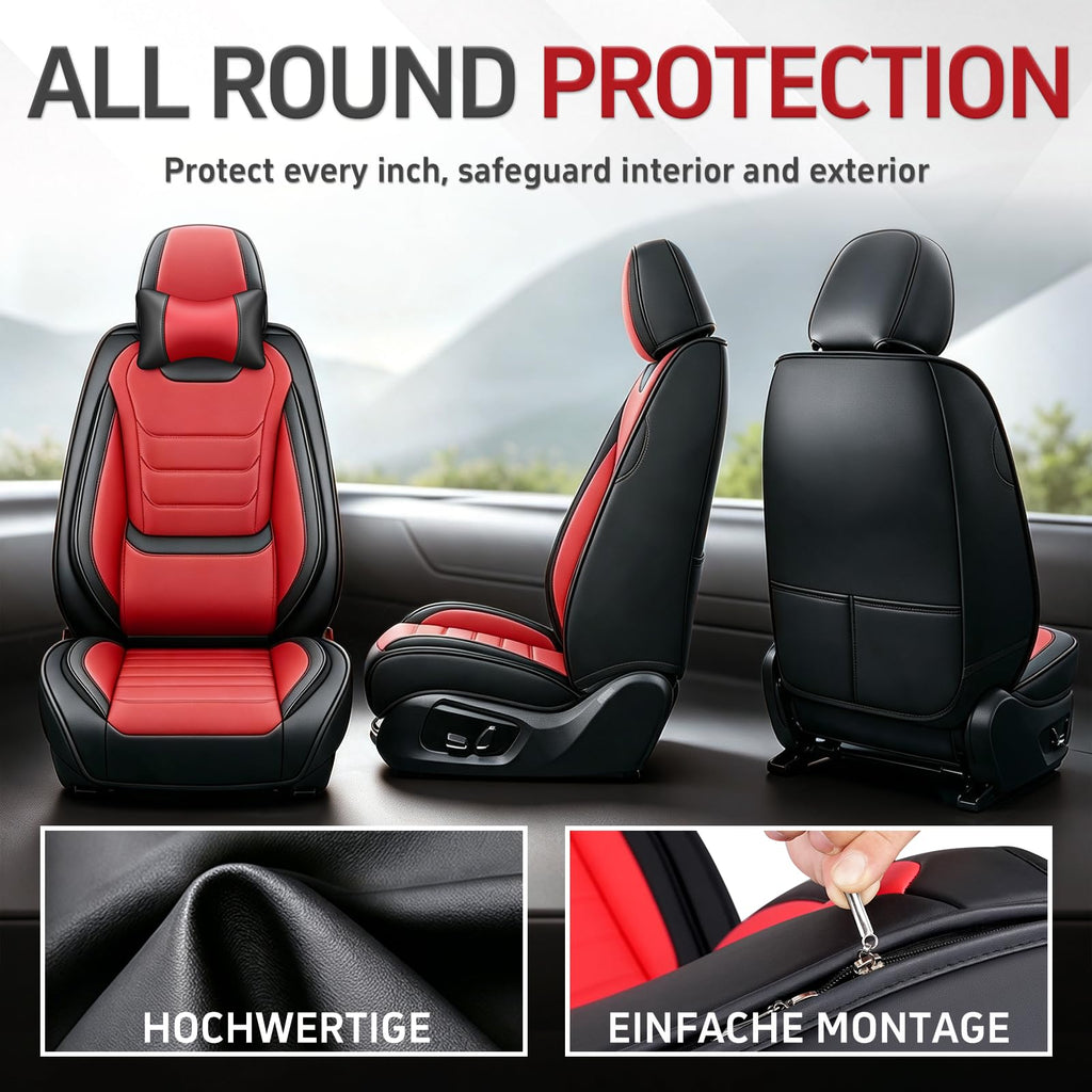 Black Red Seat Covers Full Set C684724