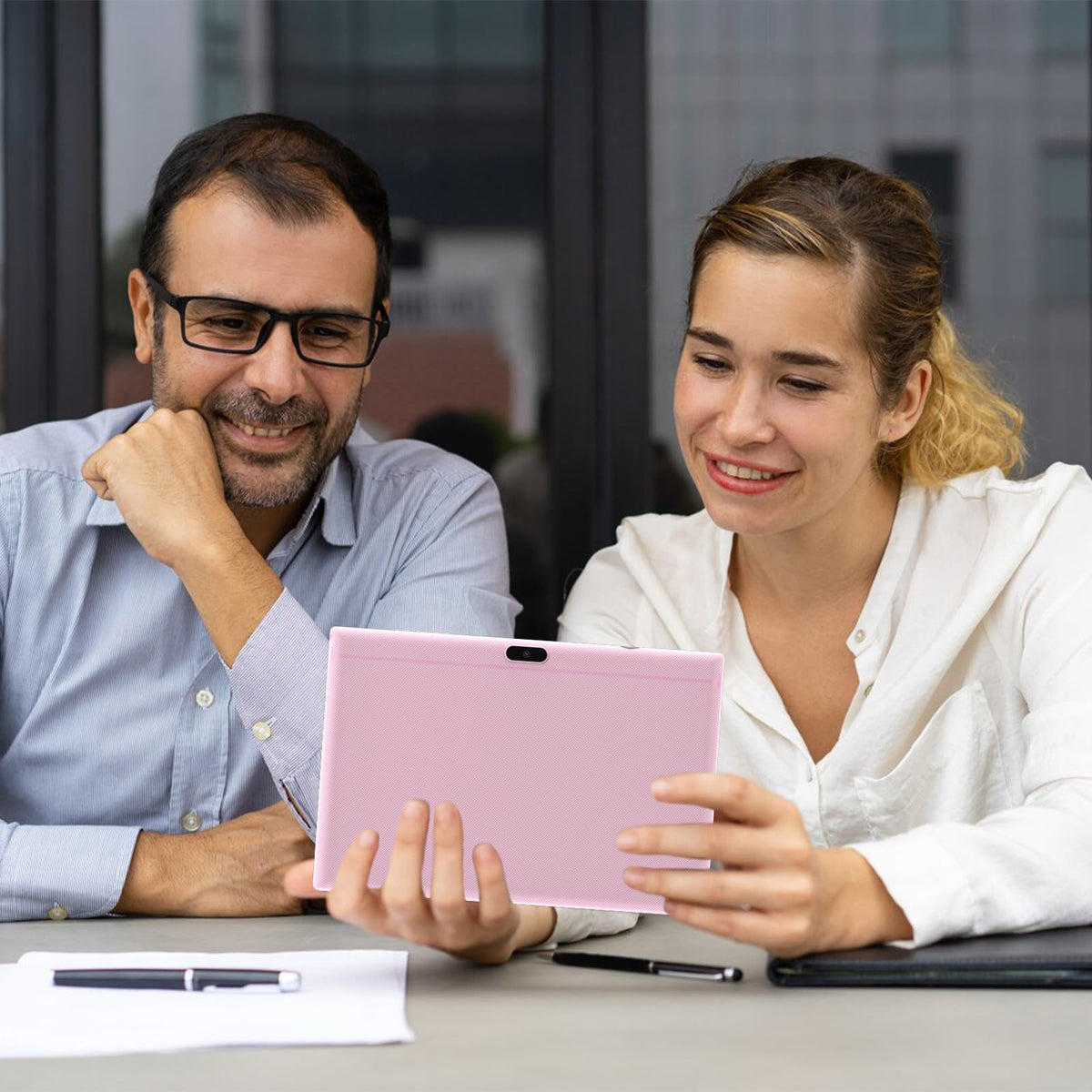 10 Inch Android Tablet with Keyboard Mouse Case Stylus Pink H602