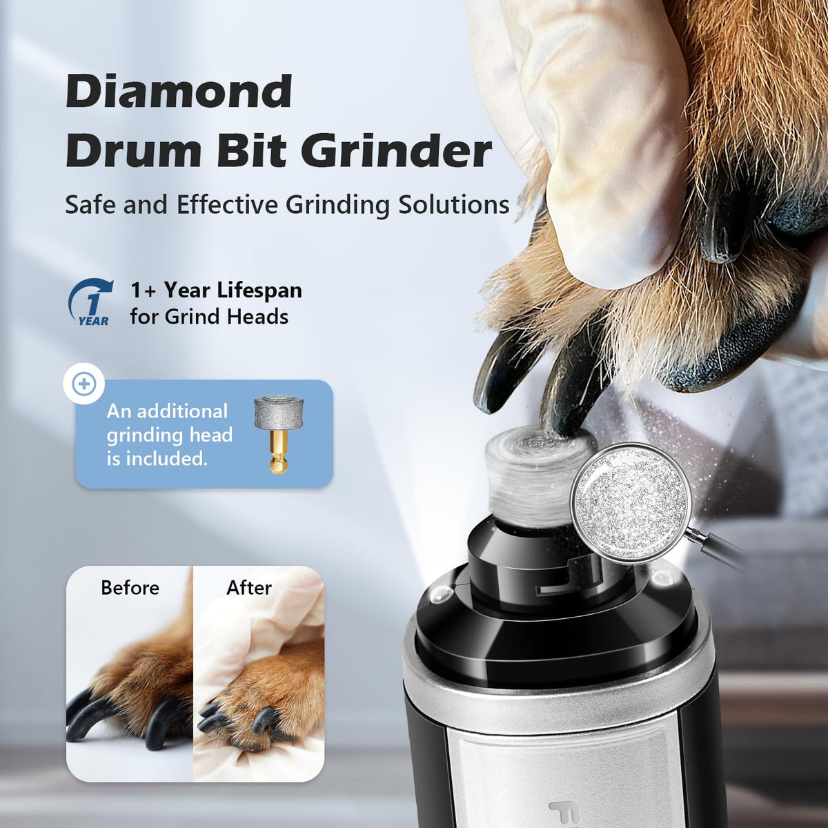 Electric Dog Nail Grinder with LED Light E824303