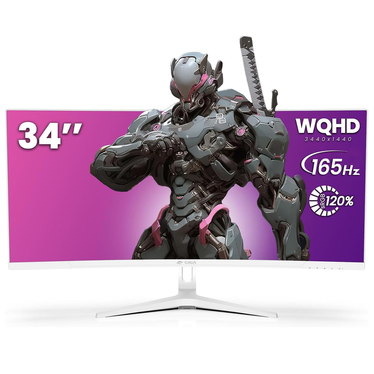 34" White Curved Gaming Monitor O8505