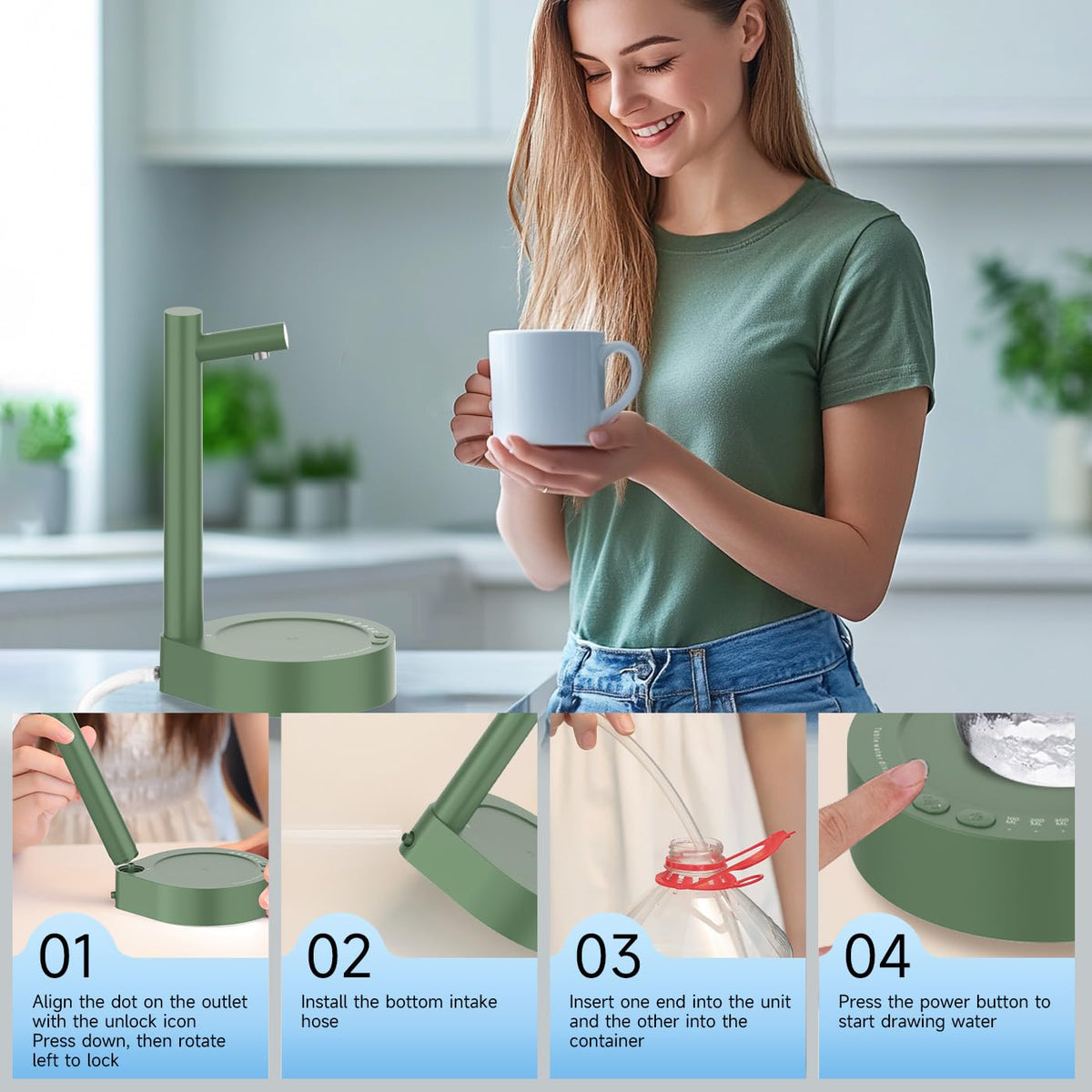Desktop 5 Gallon Water Dispenser with USB-C Charging K137702