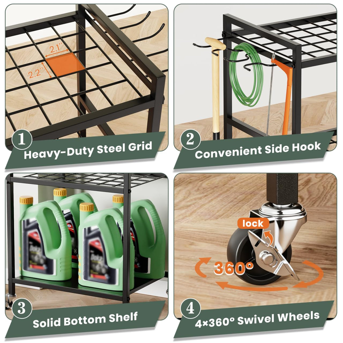 Garden Tool Organizer with Wheels S467