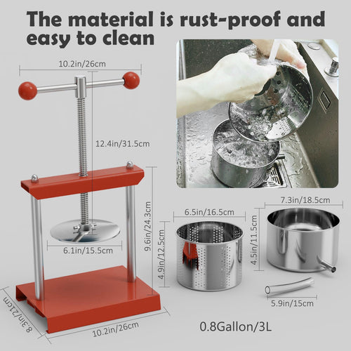 0.8 Gallon Stainless Steel Manual Press C726661
