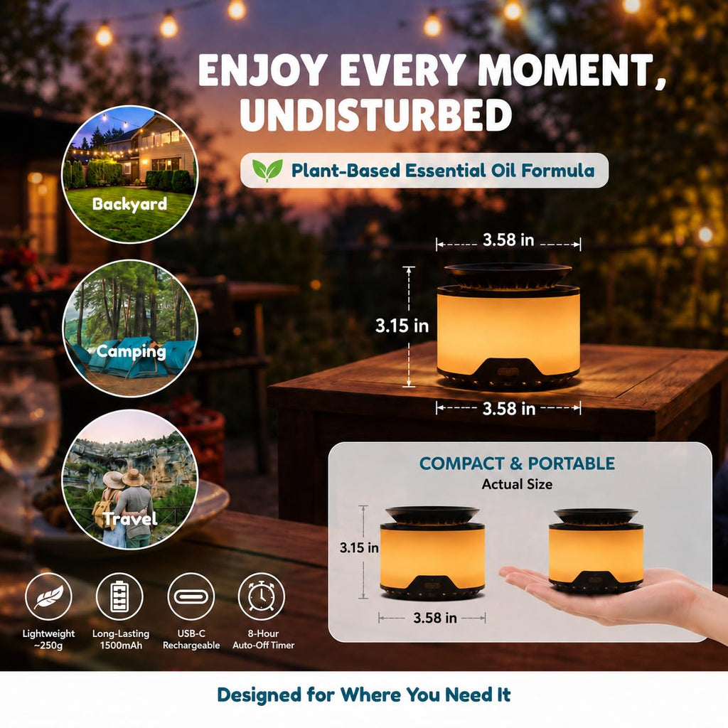 Rechargeable Mosquito Repeller 2 Pack with Citronella Geraniol Peppermint Refills A858