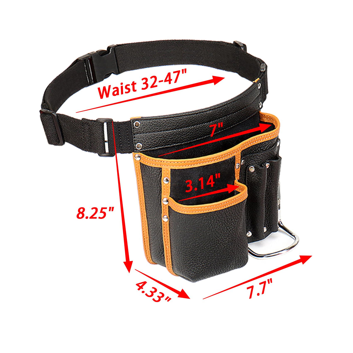 Genuine Leather Adjustable Tool Belt Pouch U321