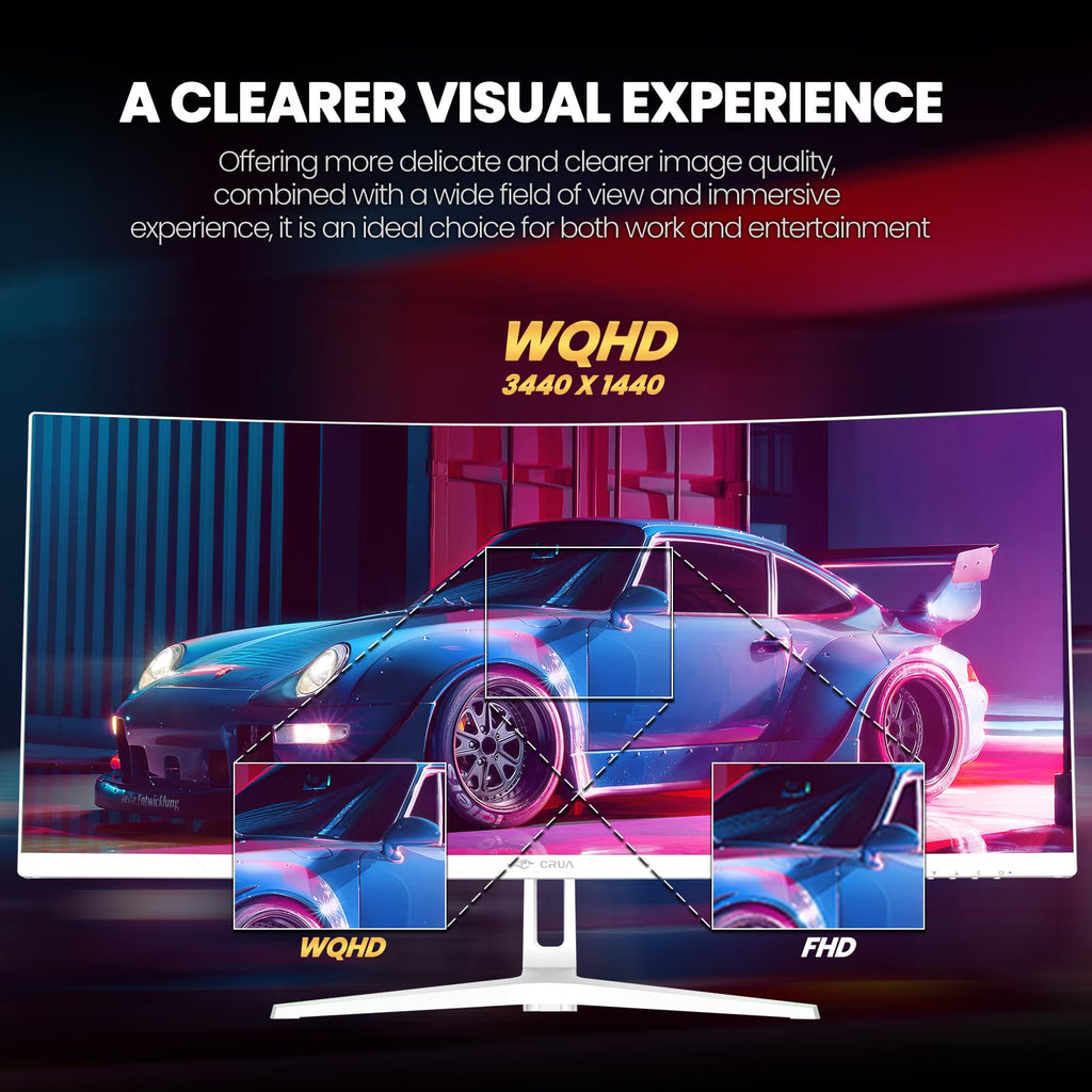 34" White Curved Gaming Monitor O8505