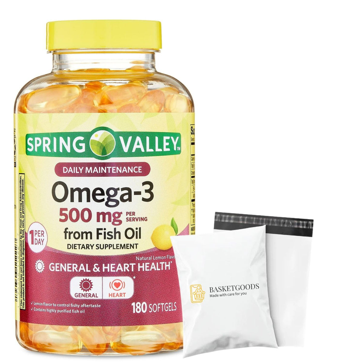 Omega-3 500 mg 180 Count Fish Oil Dietary Supplements O7969