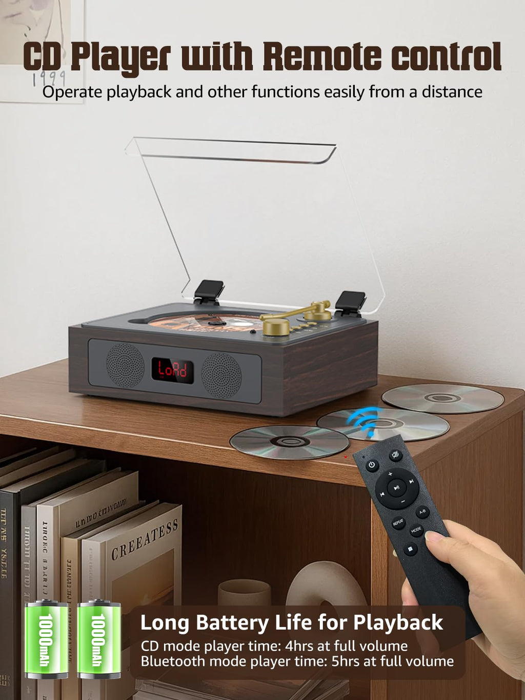 Portable CD Player with Built-in Speakers Bluetooth T843671