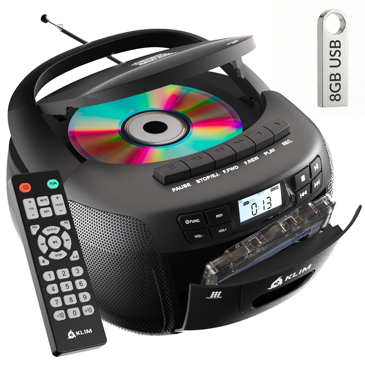 CD Cassette Player with Bluetooth Boombox I68704