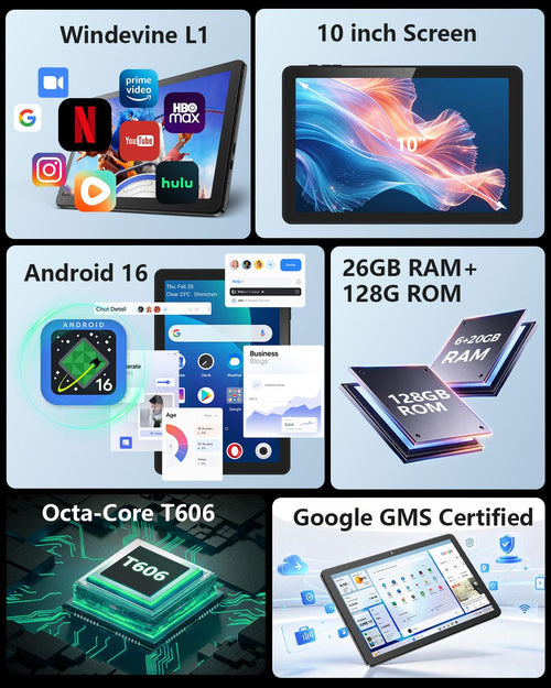 10 inch Tablet with 26GB RAM 128GB ROM 7000 mAh N872767