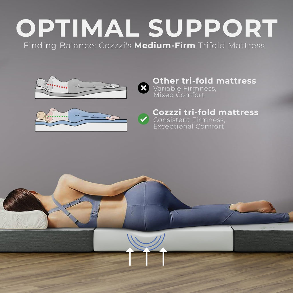 Trifold Foldable Mattress with Removable Cover Q84123