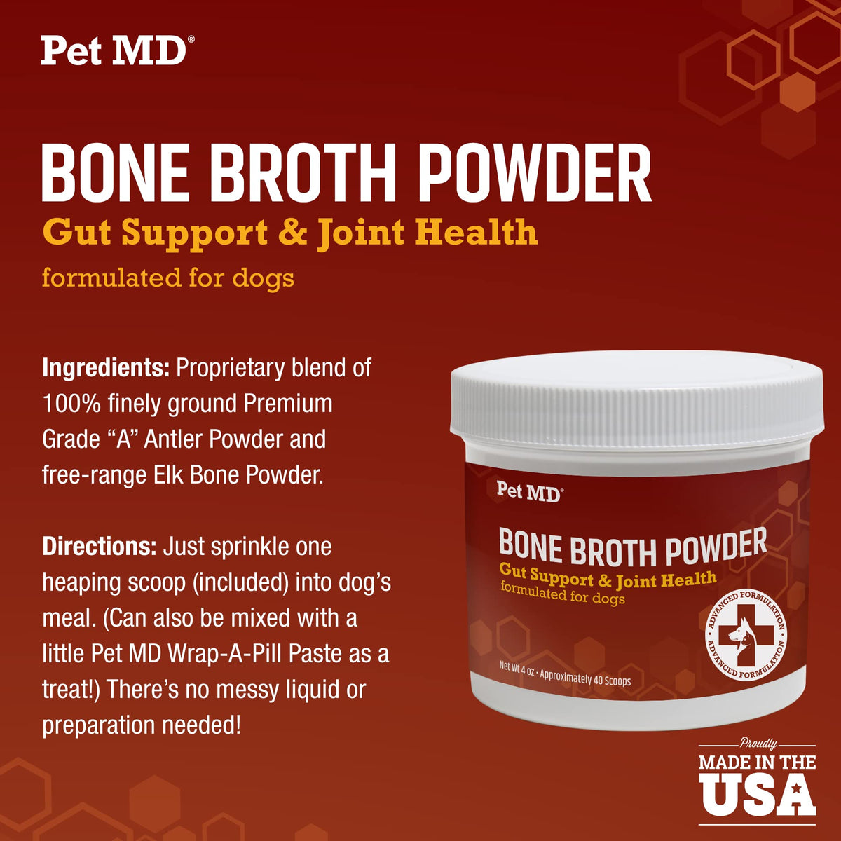 Bone Broth Powder Supplement & Peanut Butter Flavor Pill Paste V461915