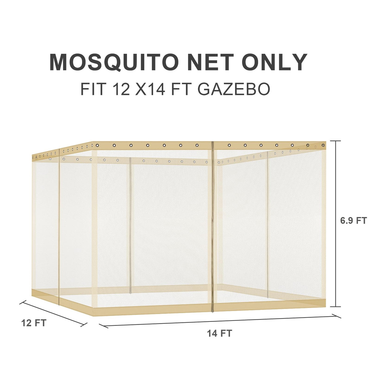 12'x14' Mosquito Netting Screen for Gazebo M95710