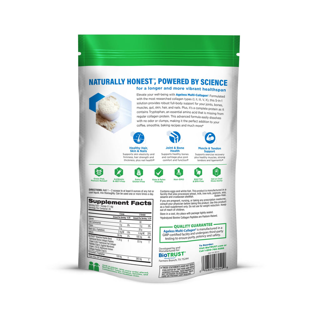 Unflavored Hydrolyzed Grass Fed Collagen Peptides Powder G640