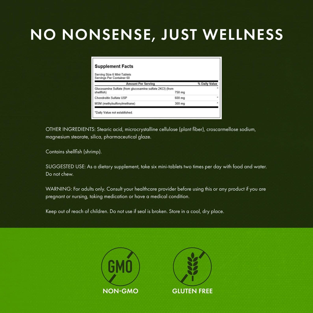 Glucosamine, Chondroitin & MSM 360 Mini-Tablets B961