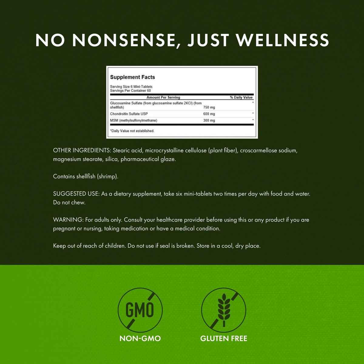 Glucosamine, Chondroitin & MSM 360 Mini-Tablets B961