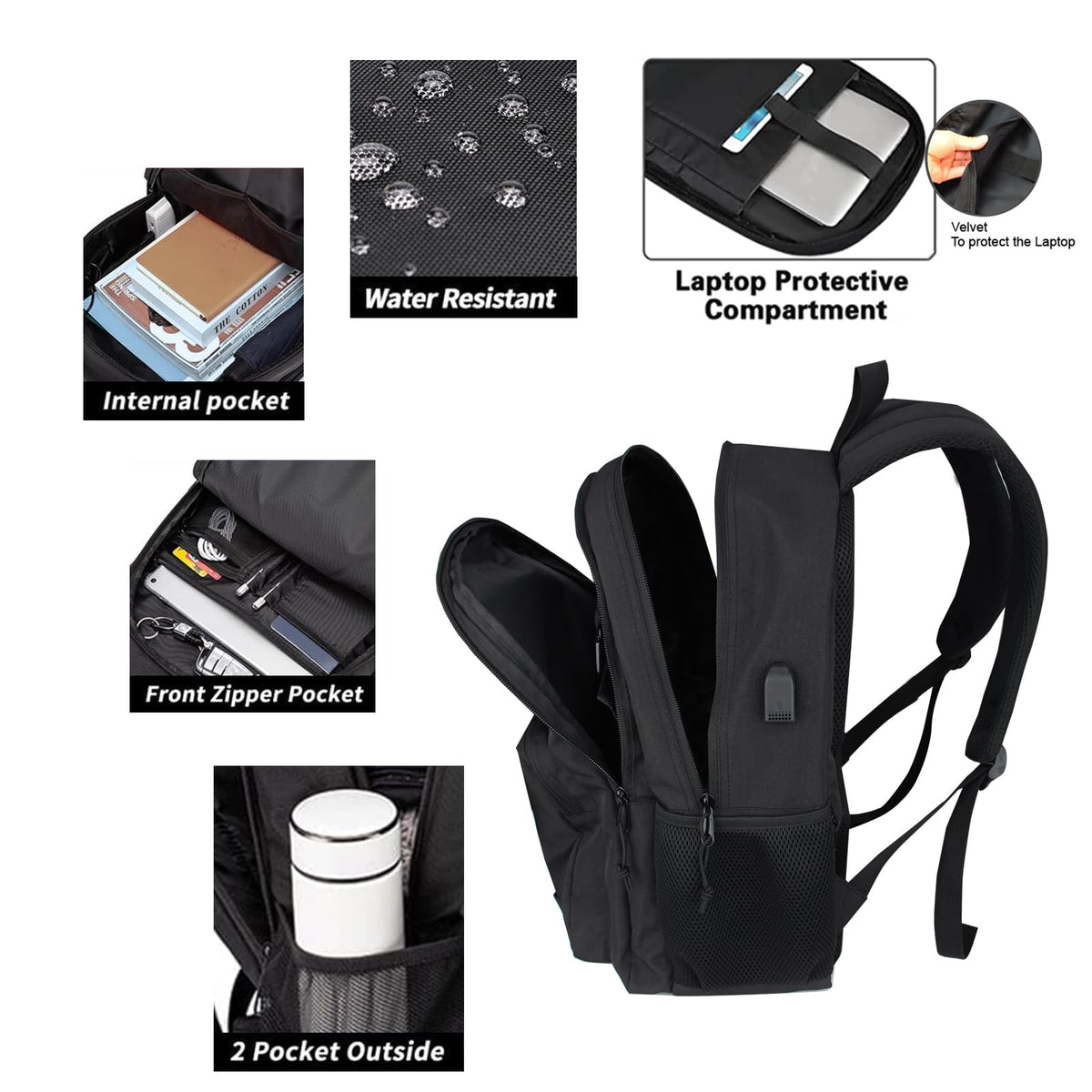 Anti Theft Laptop Backpack with USB Charging Port O502313