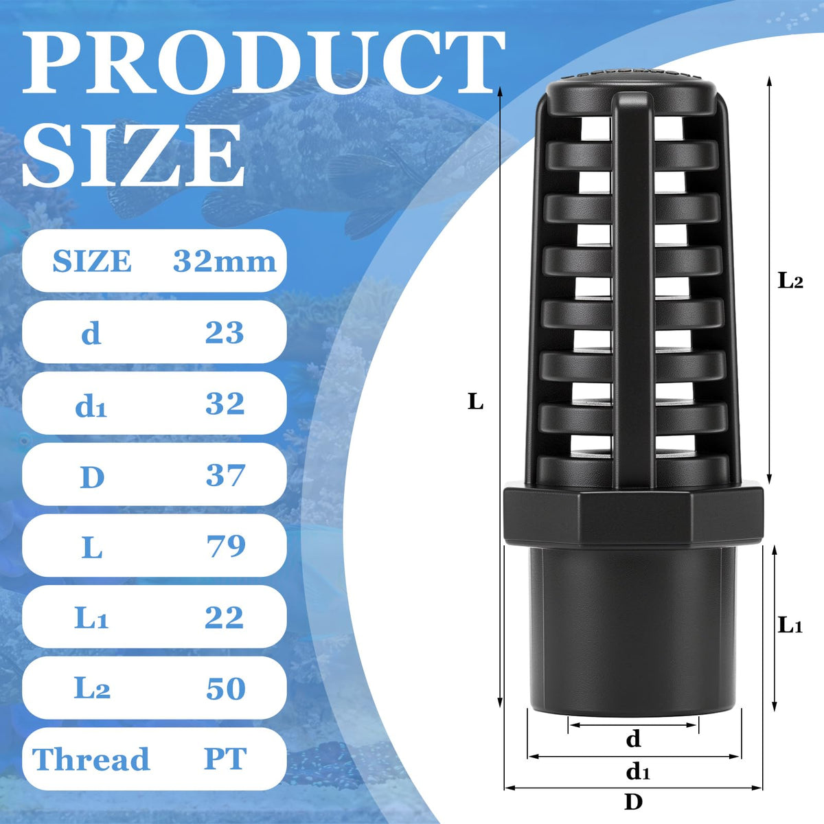 1 Inch PVC Pipe Suction Screen Strainer Aquarium Filter Intake Guard O897