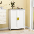 White 2 Door Bathroom Floor Storage Cabinet S1781