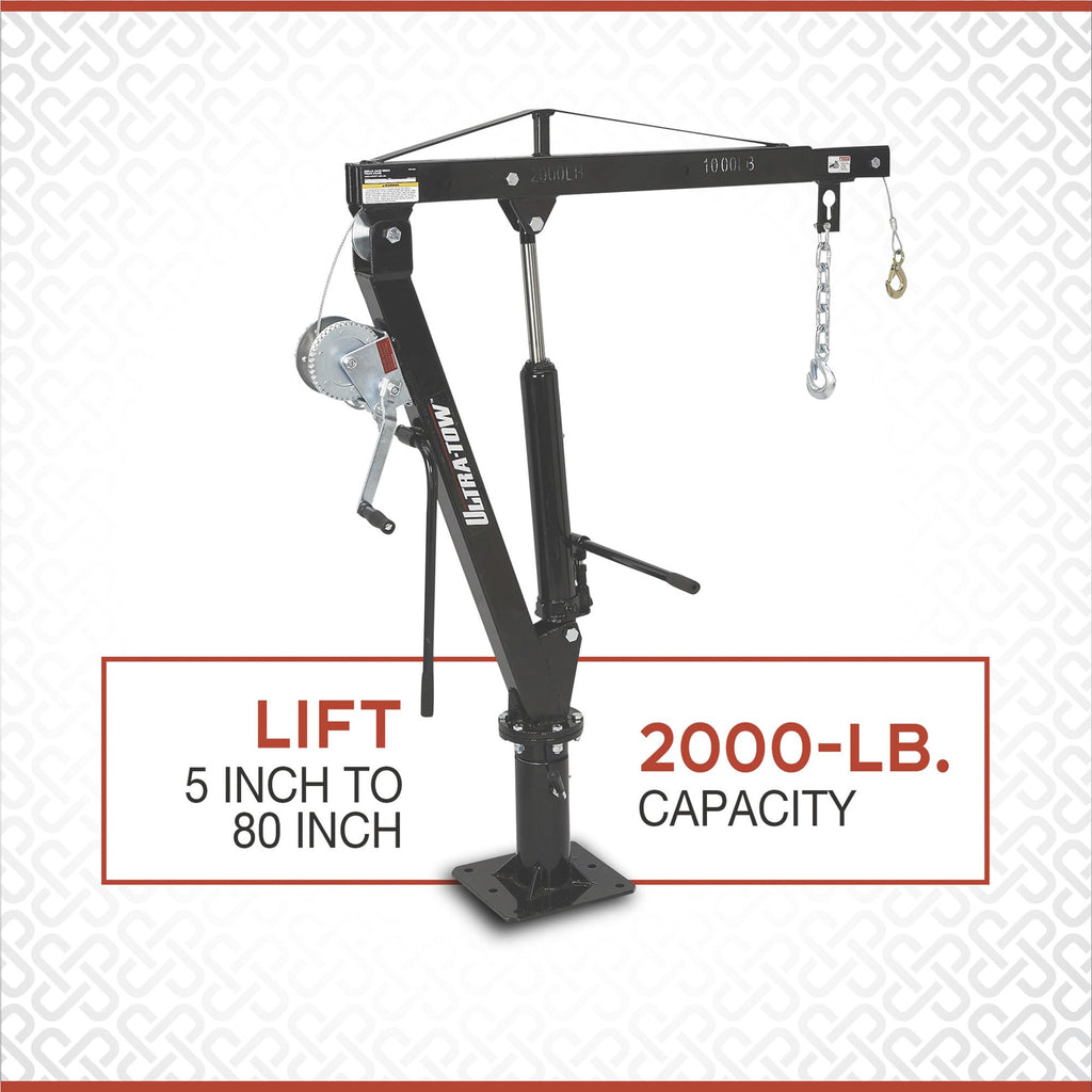 Hydraulic Pickup Truck Crane with Hand Winch 2000-Lb. Capacity H60811