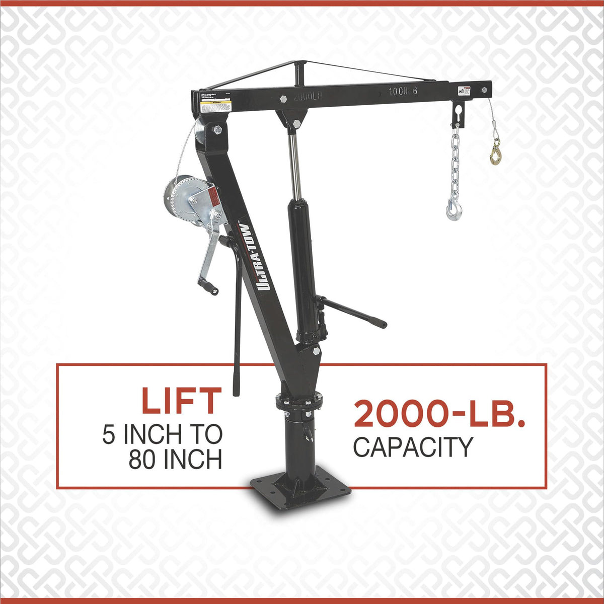 Hydraulic Pickup Truck Crane with Hand Winch 2000-Lb. Capacity H60811