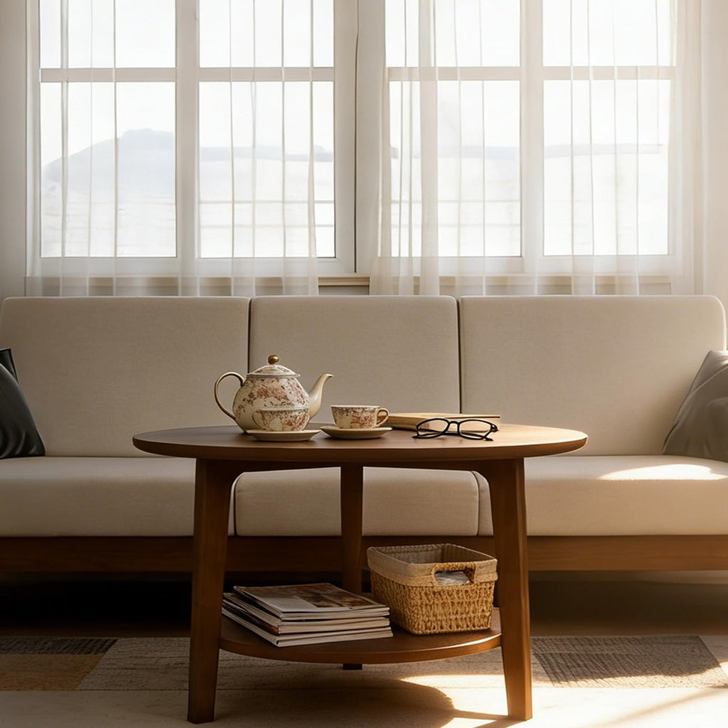 2-Tier Round Wood Coffee Table H74053