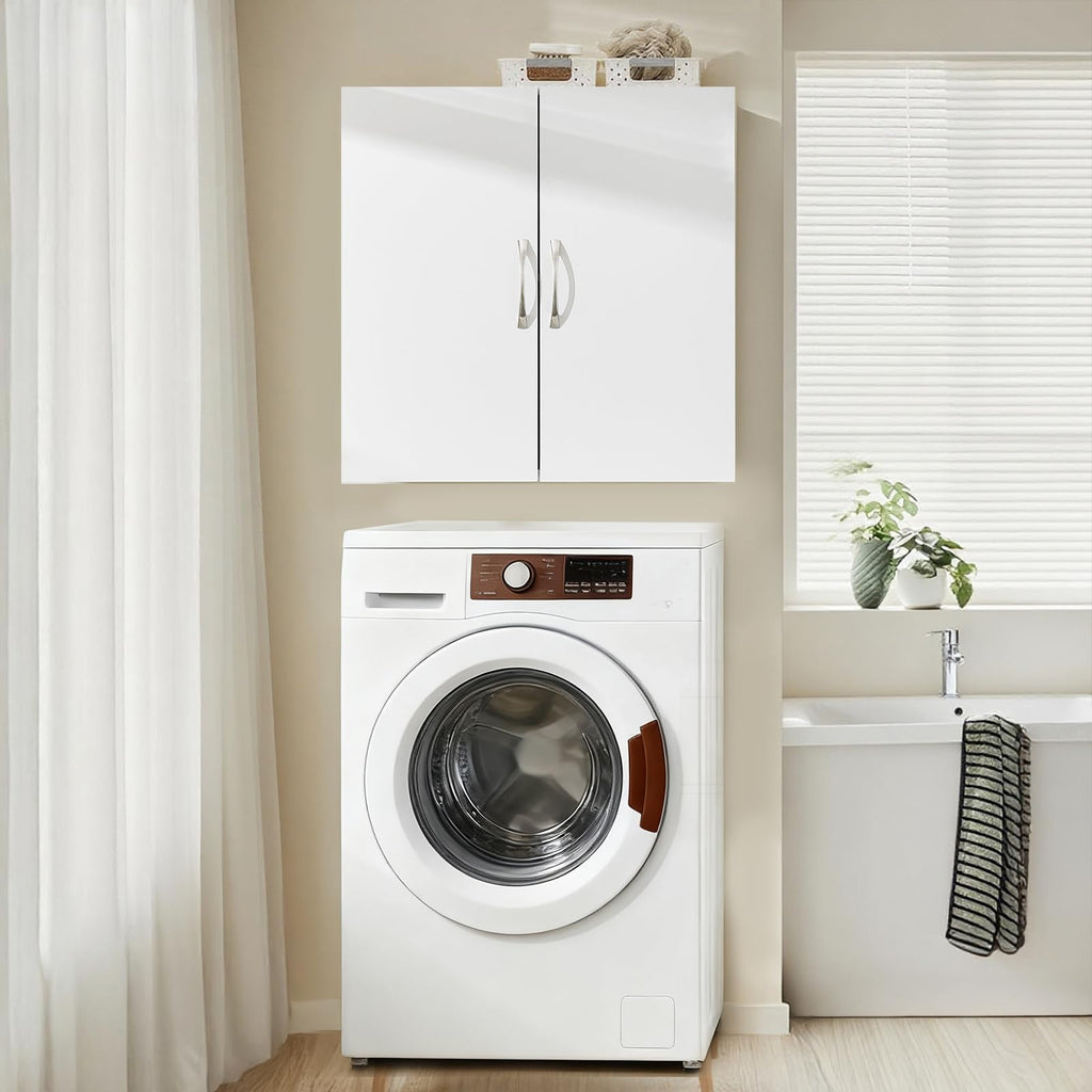 White Wall Cabinet with Shelf D839
