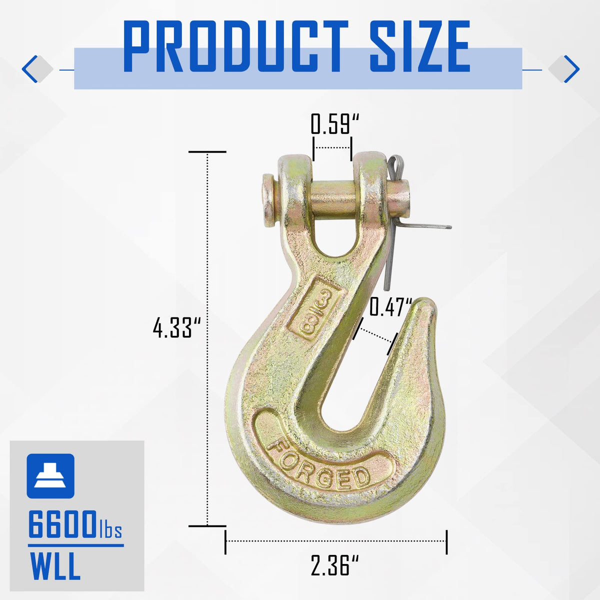 3/8" Grade 70 Forged Steel Clevis Grab Hooks U4534