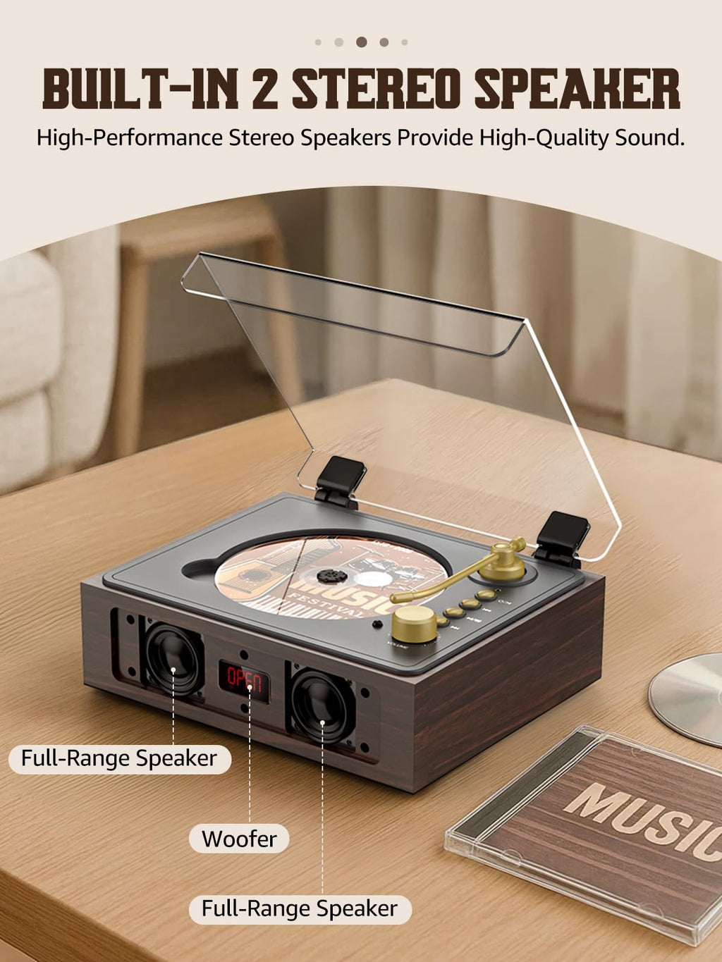 Portable CD Player with Built-in Speakers Bluetooth T843671