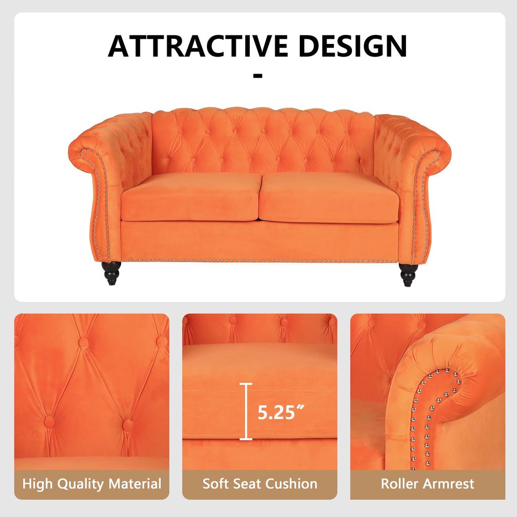 3 Piece Velvet Sectional Sofa Chair Set X208