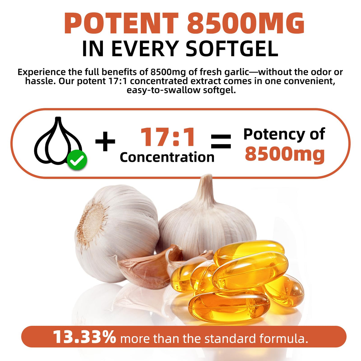 Aged Garlic Extract 350 Softgels Odorless Organic Garlic Supplement F4103