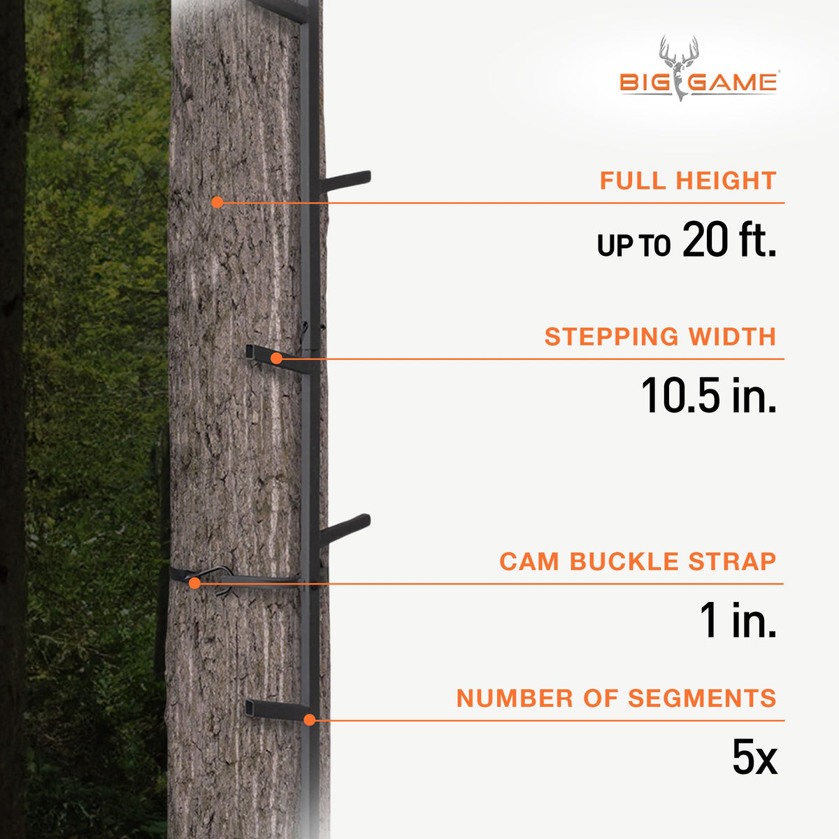 20 Feet Tall Steel Tree Climbing System (2 Pack) M467