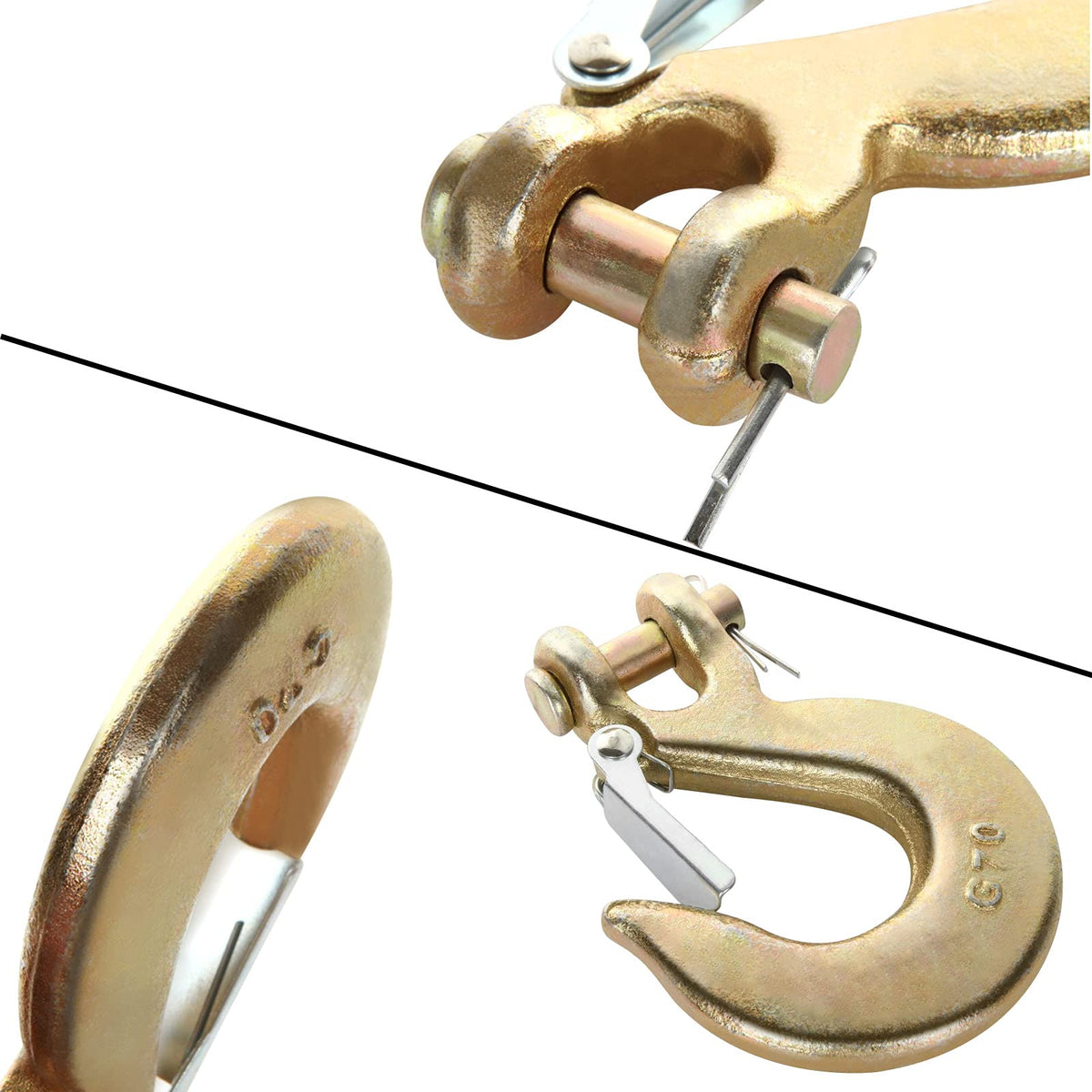 3/8 Inch Heavy Duty Forged Steel Clevis Slip Hook with Latch, 4 Pack W193899
