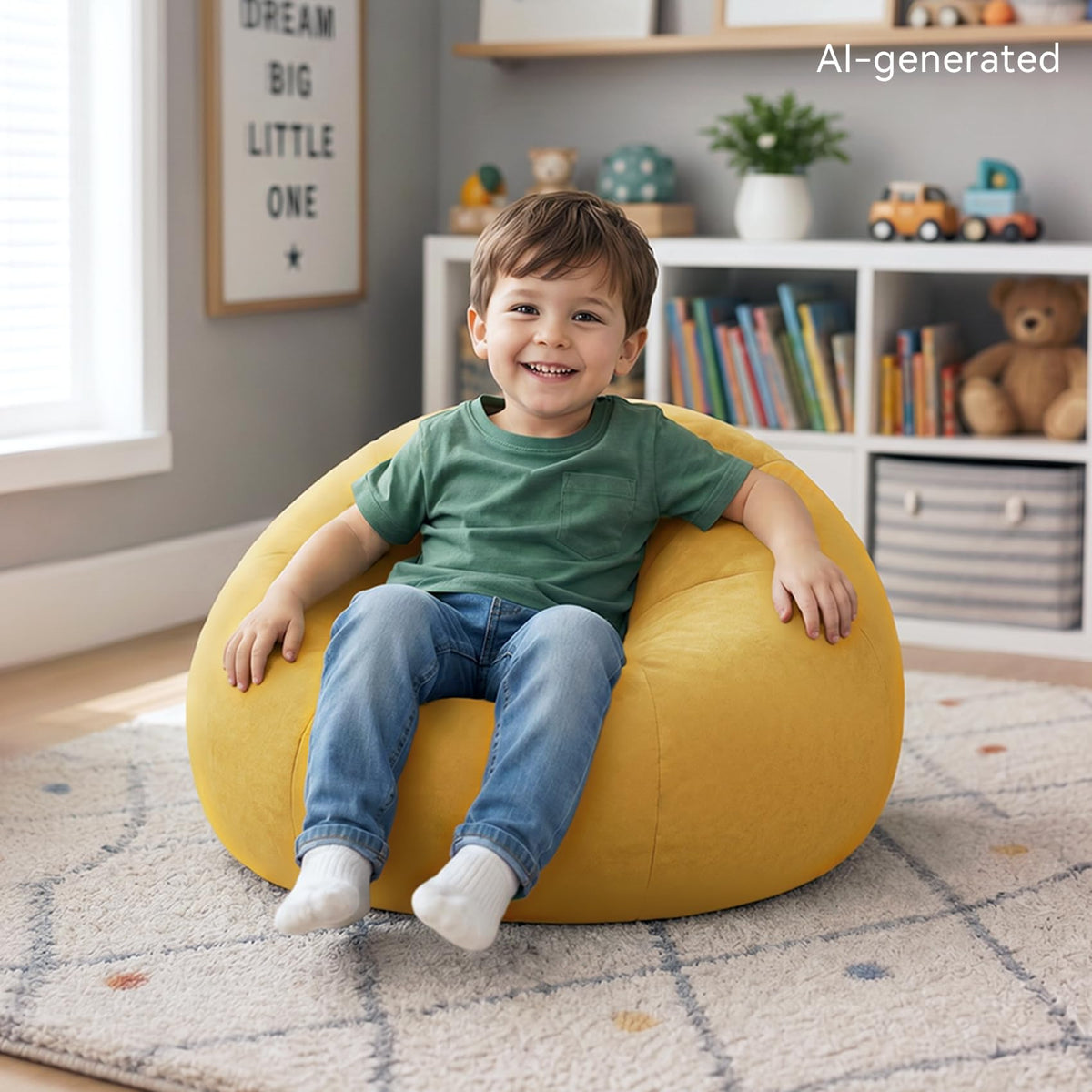 Kids Bean Bag Chair with Armrests L5375