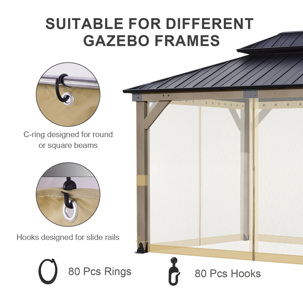12'x14' Mosquito Netting Screen for Gazebo M95710