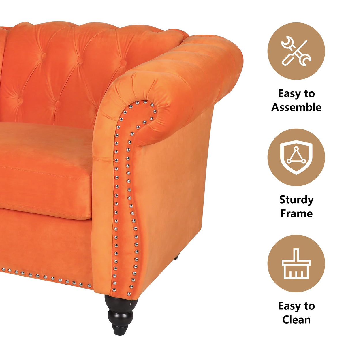 3 Piece Velvet Sectional Sofa Chair Set X208