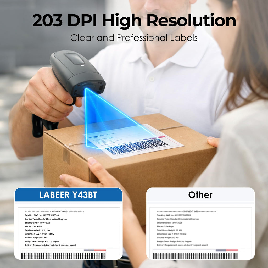 Bluetooth Thermal Shipping Label Printer Black I7855