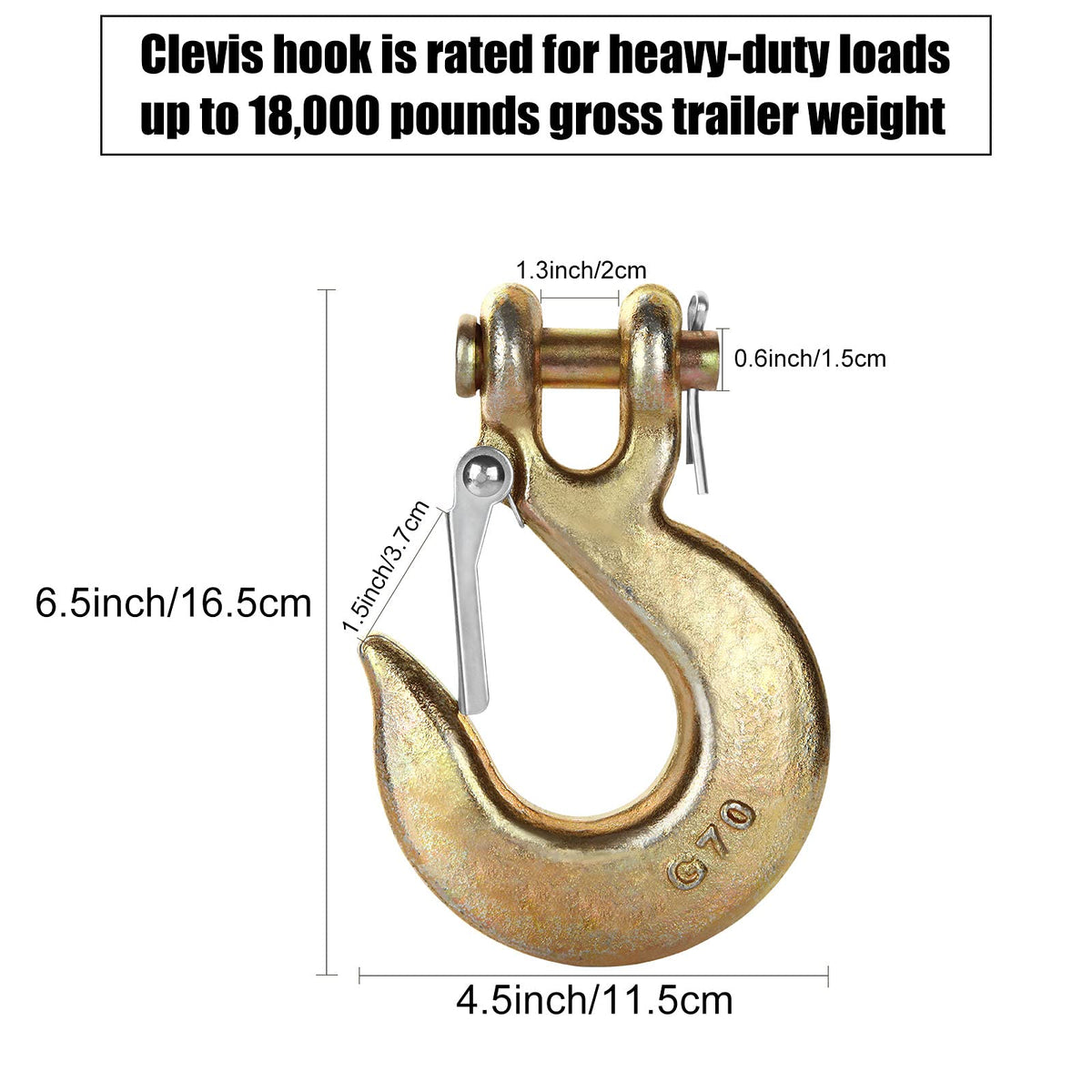 3/8 Inch Heavy Duty Forged Steel Clevis Slip Hook with Latch, 4 Pack W193899