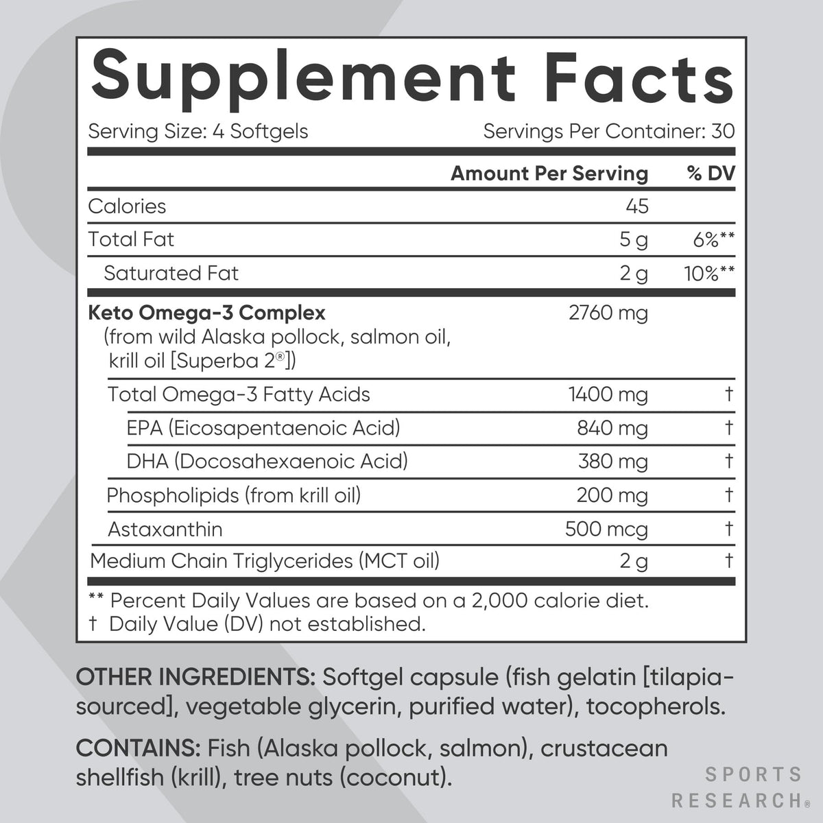 Omega-3 Fish Oil 1400mg 120 Softgels V243