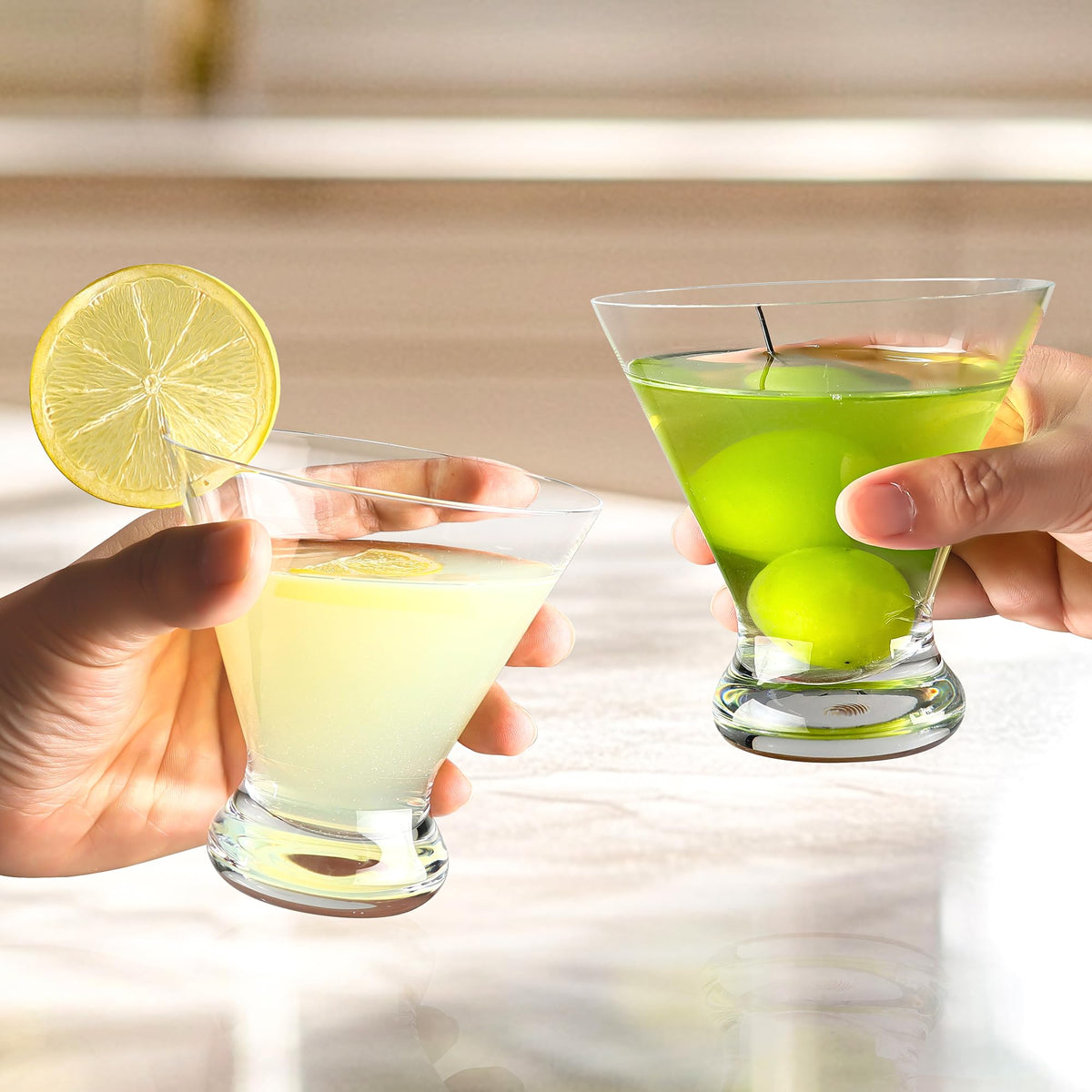 Stemless Martini Glasses Set of 12, 7.5 oz L461392