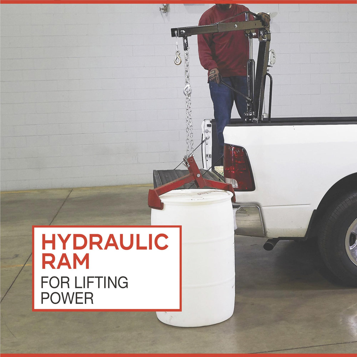 Hydraulic Pickup Truck Crane with Hand Winch 2000-Lb. Capacity H60811