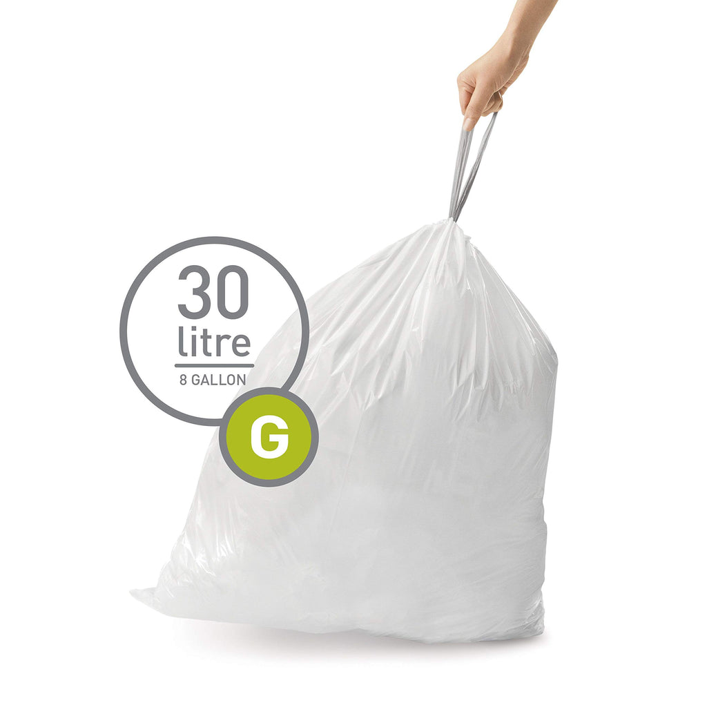 White Drawstring Trash Bags, 100 Count C618